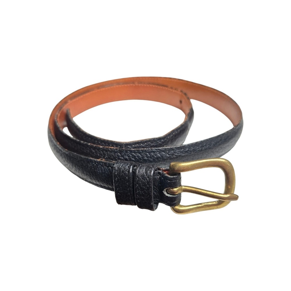 Vintage Coach Style 2101 Leather Belt 30 NYC USA Pigskin Black Solid Brass 1980s